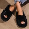 Slippers for Women, Anti-slip Indoor Thick-soled Slippers for Autumn and Winter, Home Cotton Slippers with Exposed Toes