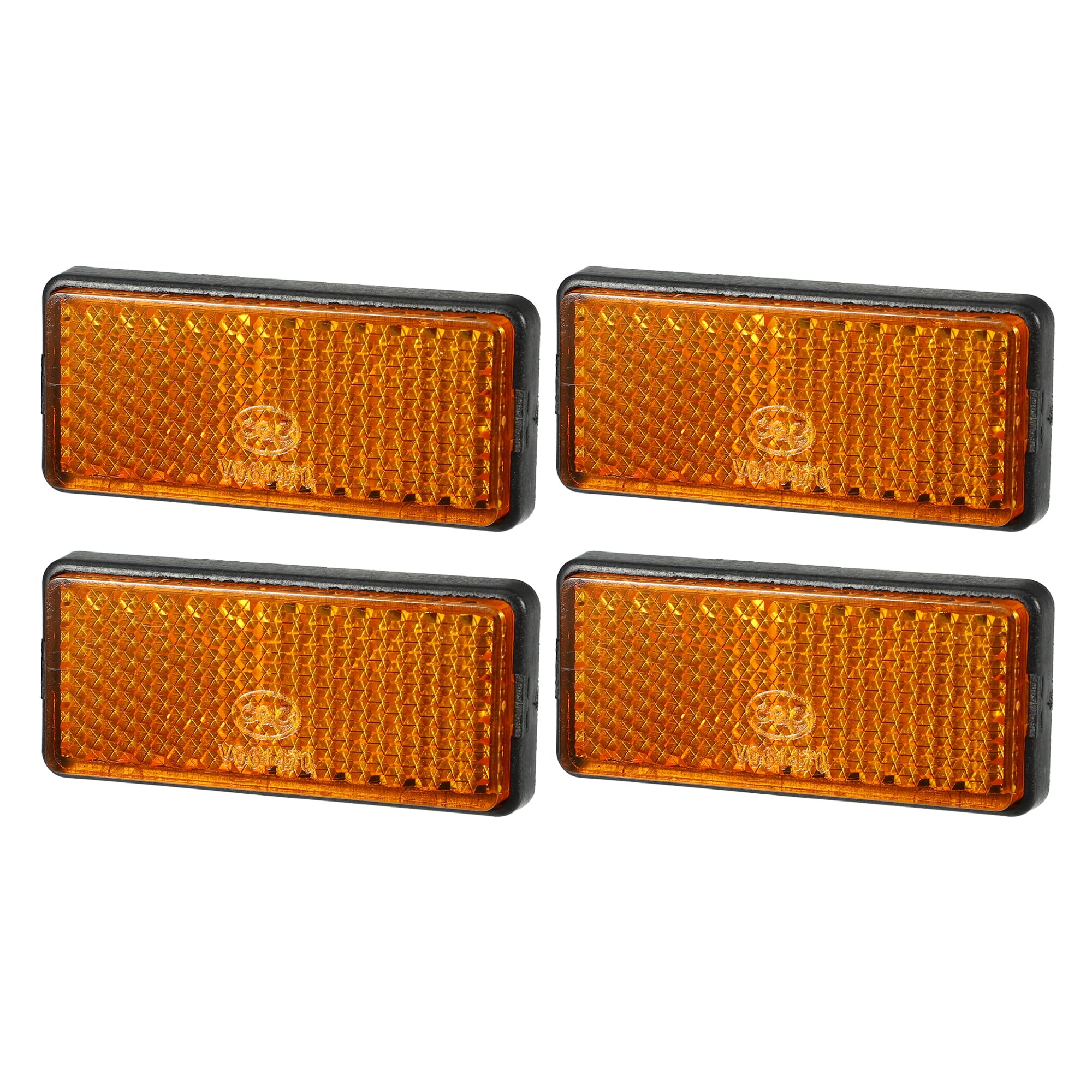 

Partuto Set of 4 2.20 x0.98 Universal Reflectors - Rectangular Orange Plastic Motorcycle Reflectors for чёрный