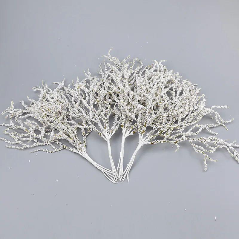 6pcs Artificial Plants Flowers Hot Sales for Home Wedding Christmas Snow  Potted Plants Diy  Arrangement Vase Photography Props
