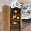 Nischen-Temperament Modisches Schlichtes Design Schmetterling Rose Perle Offener Ring Exquisiter Leichter Luxusring
