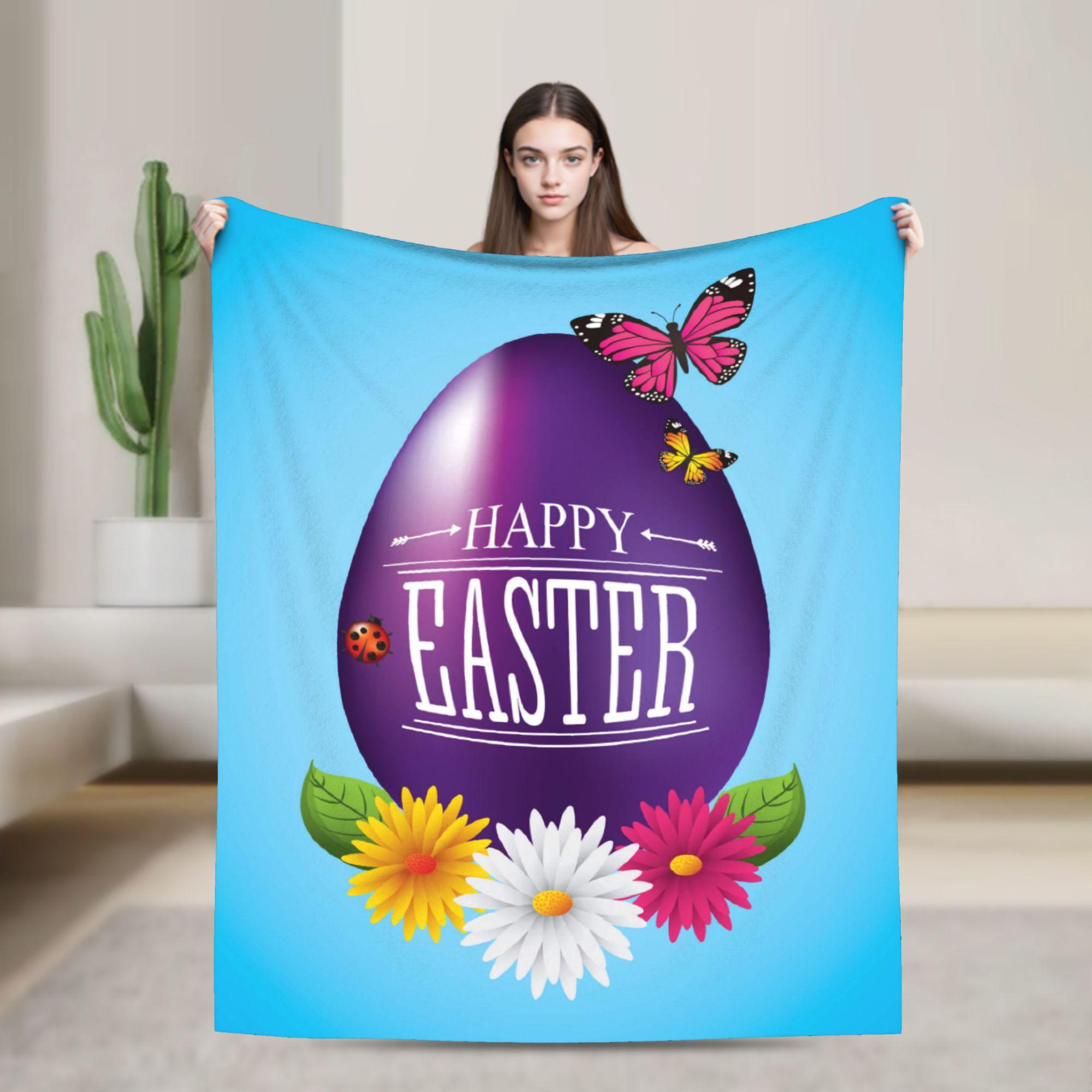Easter Celebration Blanket Quality Super Soft  Throw Blanket Winter Picnic Couch Bed Print Bedspread 75x100cm