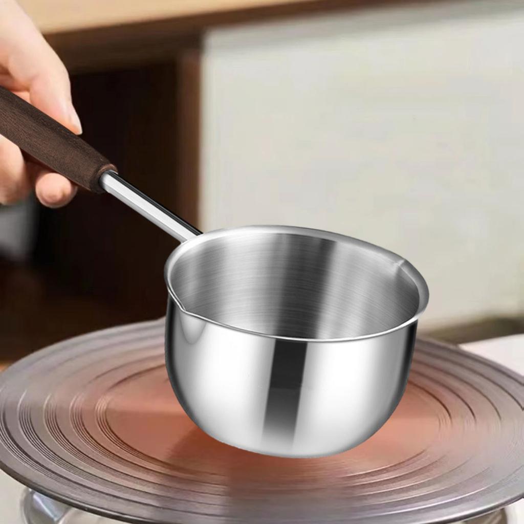 304 Stainless Steel Hot Oil Pot Milk Pan Stainless Steel Sauce Small Saucepan Cooking Boiling Butter Warmer Melting Kitchen Pan
