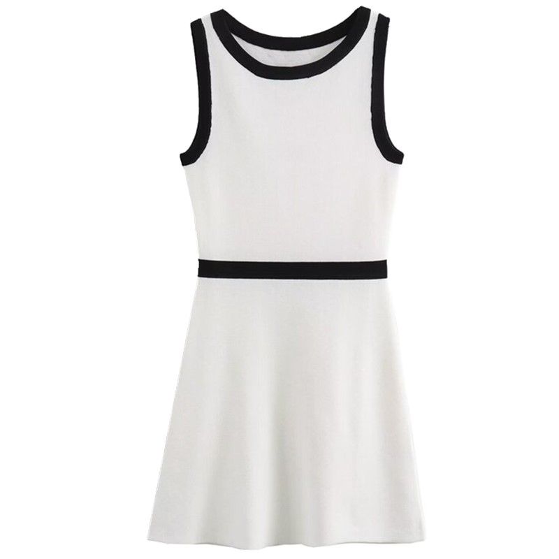 

Fashion Style 2024 Summer New Women s Clothing Contrast Color Trim Knitting Mini Dress 3471020 Picture color L