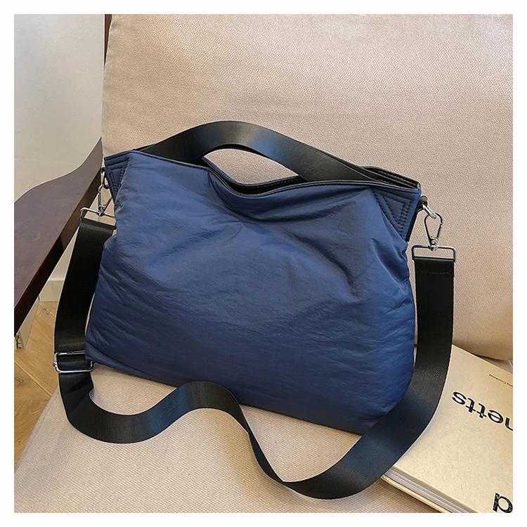 Large Capacity Solid Color Nylon Zipper Crossbody Soft Versatile Fashion Bag High-Quality Popular Shoulder Bag
