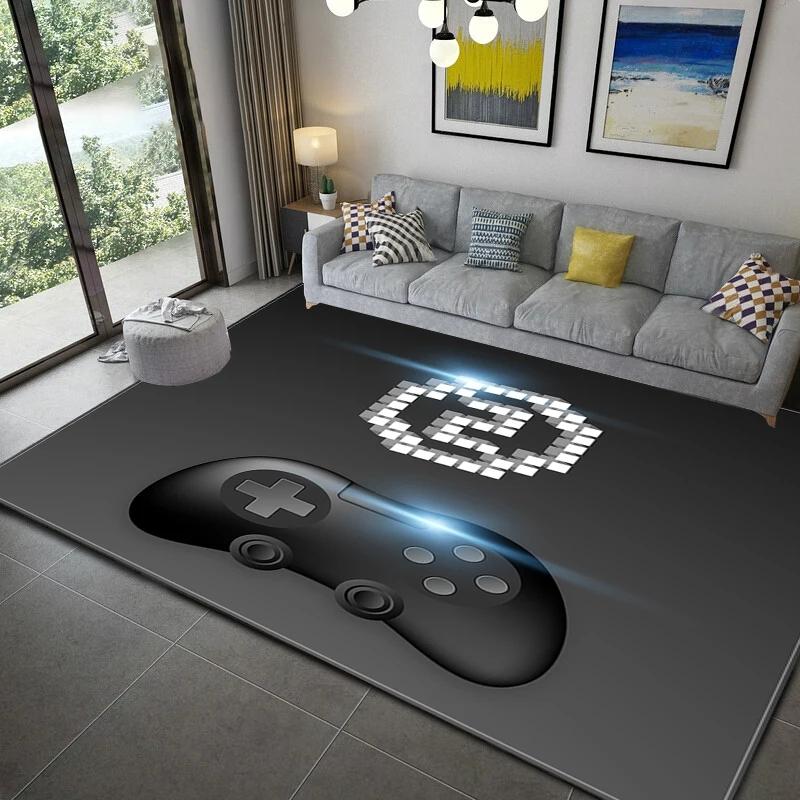 3D Print Gamer Carpet Controller Pattern Living Room Non-Slip Home Entrance Carpet Door Mats Bedroom Bathroom Kitchen Floor Rug