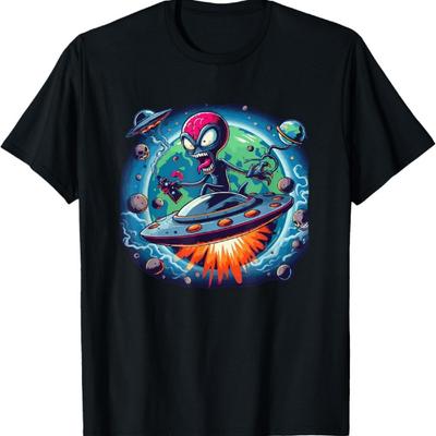 Crazy Alien Toon Style T-Shirt