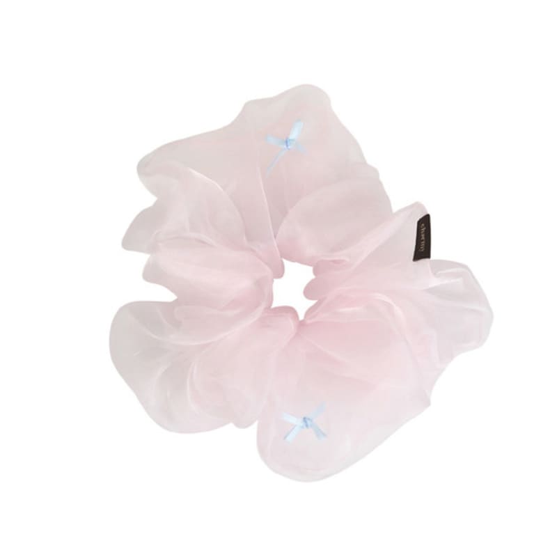 Charmy baby ribbon scrunchie_pink