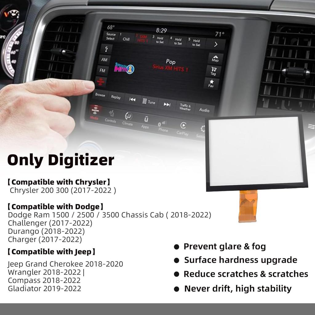 8,4' Touchscreen-Digitizer für Dodge RAM 1500 2017-2025 Kompatibel Uconnect LA084X01(SL)