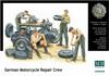 Master Box German Motorcycle Maintenance Scene with Sidecar and Set of 4 Plastic Models MB35060 1/35 Accessories,