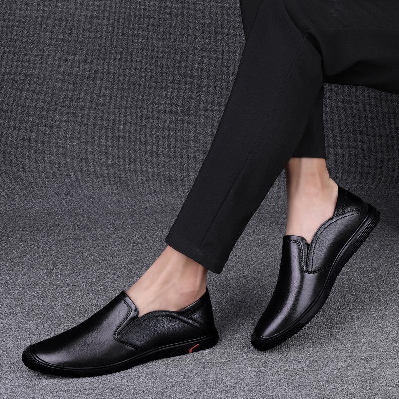 Large size business casual men's shoes Doudou shoes cowhide foot cover one pedal driving shoes