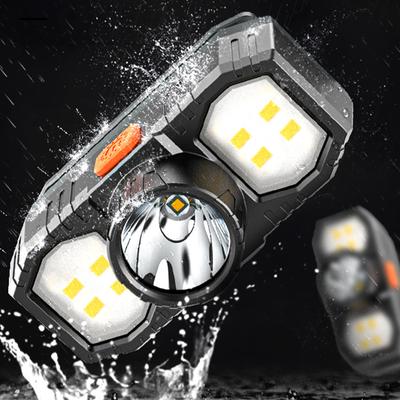 Mały reflektor z trzema lampami, akumulatorowy, zewnętrzny, przenośny, nocny, wędkarski, mocowany na głowie, latarka, wodoodporny, nocny reflektor roboczy