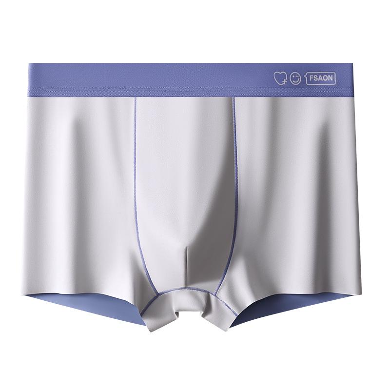 Men's Antibacterial Breathable Seamless Boxer Briefs - Large Size Summer Underwear for Teens