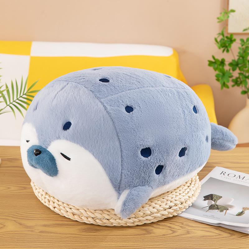 Cute Seal Plush Toy Doll Pillow On Bear Bed Doll Soft and Cute Pillow for Children