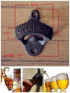 Vintage Antique Home Kitchen Wall Mounted Bar Beer Glass Bottle Cap Opener Gift (Color: Copper)
