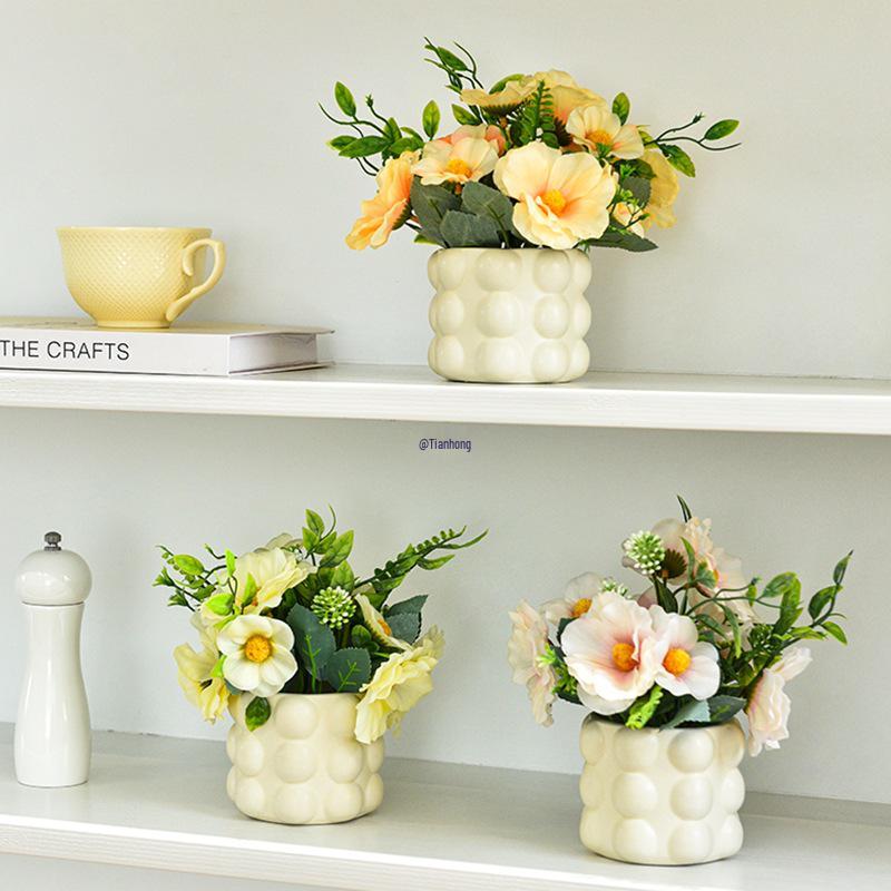 Artificial Flower Arrangement for Home or Office Décor: Living Room, Bedroom, Dining Table & Bonsai-Inspired