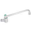 Copper Alloy Silver Wall‑Mounted 360 Degree Rotating Faucet Semi‑Automatic Kitchen Water Tap(25cm )