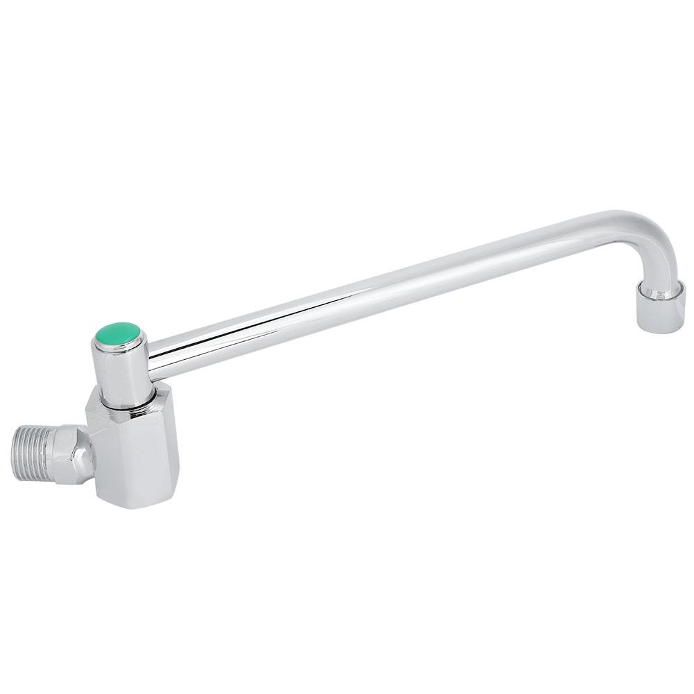 Copper Alloy Silver Wall‑Mounted 360 Degree Rotating Faucet Semi‑Automatic Kitchen Water Tap(25cm )