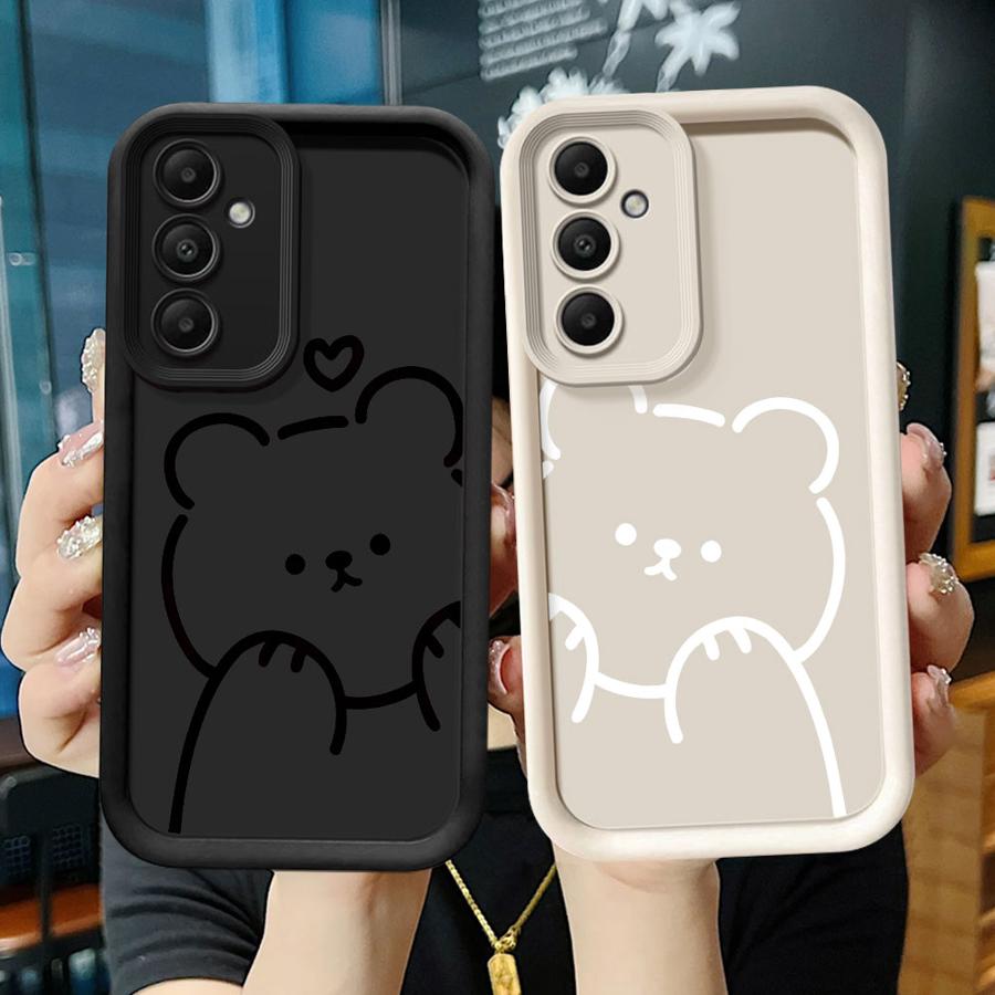 Minimalist Bear Case for Samsung Galaxy A51 A15 A35 A52s A52 A25 A72 A55 A54 A53 Soft Cover A71 A73