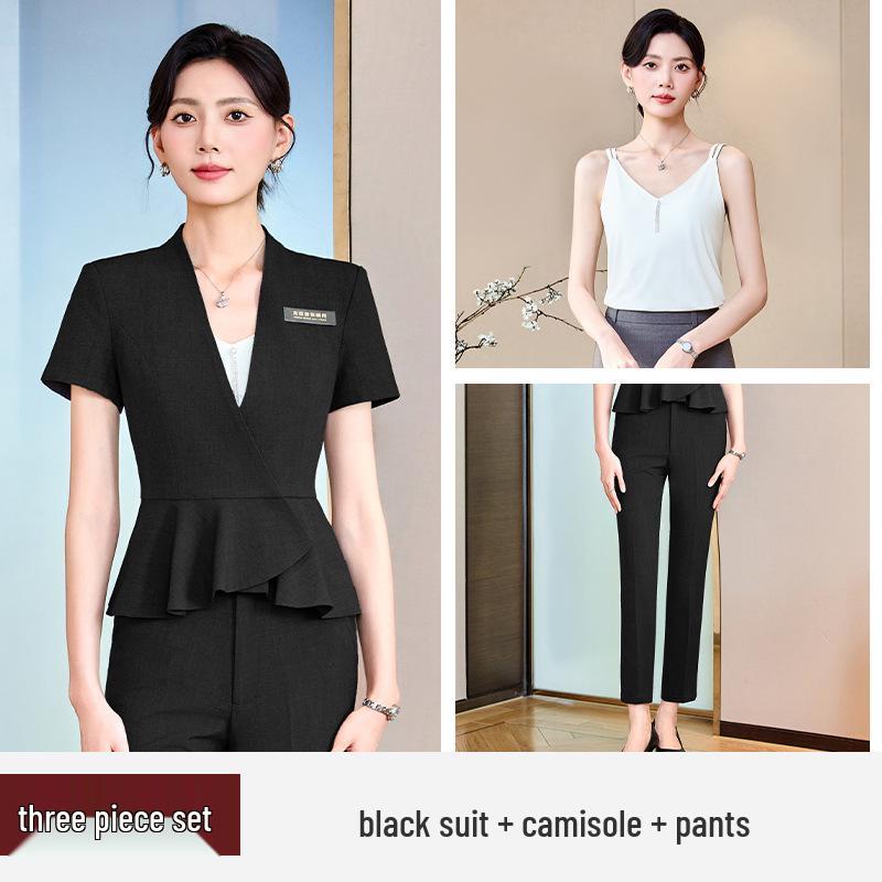 Premium Women's Summer Short-Sleeve Suit Set - Elegant Skirt Suit for Professional and Stylish Workwear