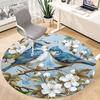 1PC Birds Blossoms Office Round Area Rug, Mat Suitable For Office, Under Office Chairs Bedroom Living Room Home Decor, Room Deco