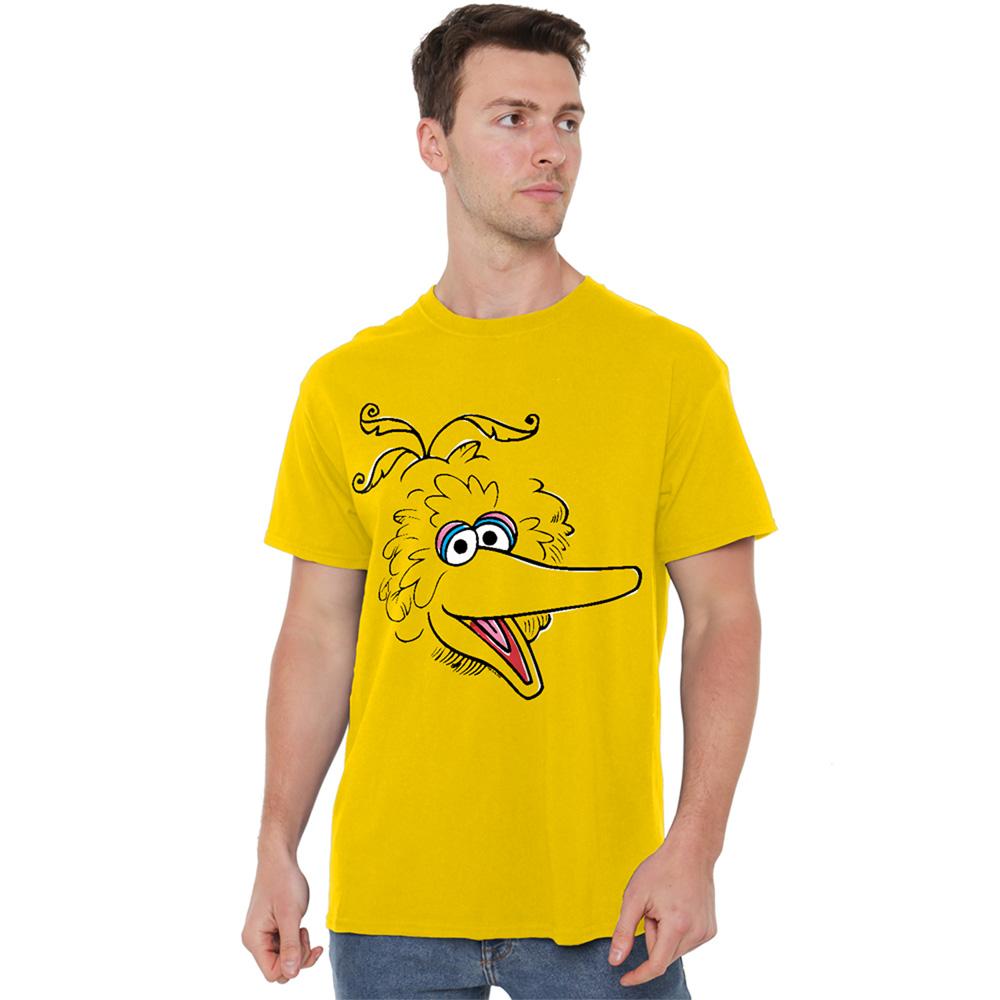 Sesame Street Unisex Adult Big Bird Sketch Face T-Shirt