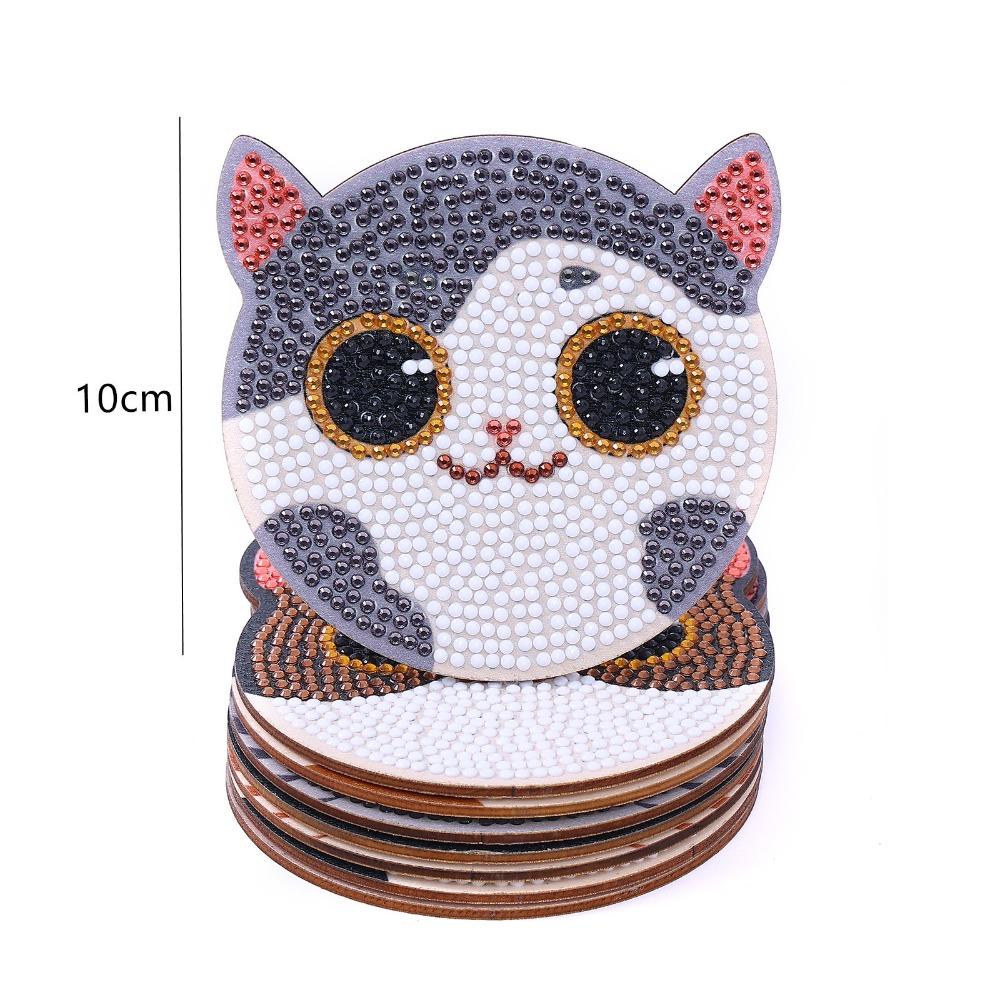 Anti Slip DIY  Painting Coasters Cartoon DIY Cat Tablemat  Friend Gift