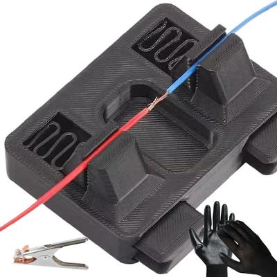 Electric Wire Welding Fixture Holder with 300a Bottom Wire Clamp and a Pair of Insulating Gloves Portable Soldering Repair Tool