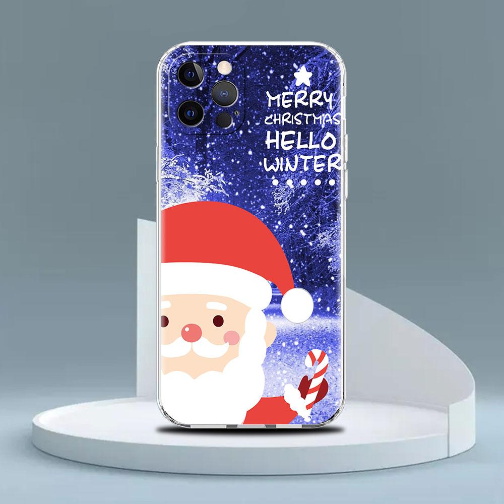 Red Nose Elk Santa Claus Clear Case For Apple iPhone 13 11 14 12