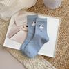 Female Autumn New Cartoon Cute Animal Stripes All Build Preppy Style Boneless Tube Stack Socks