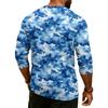 Herren-Raglan-Top mit 3/4-Ärmeln und kontrastfarbener Knopfleiste