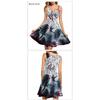 Women Ghost Haunted House Terror Bloodstained Skull Halloween Skinny Dress Adult Digital Printing Sleeveless Tank Party Costume