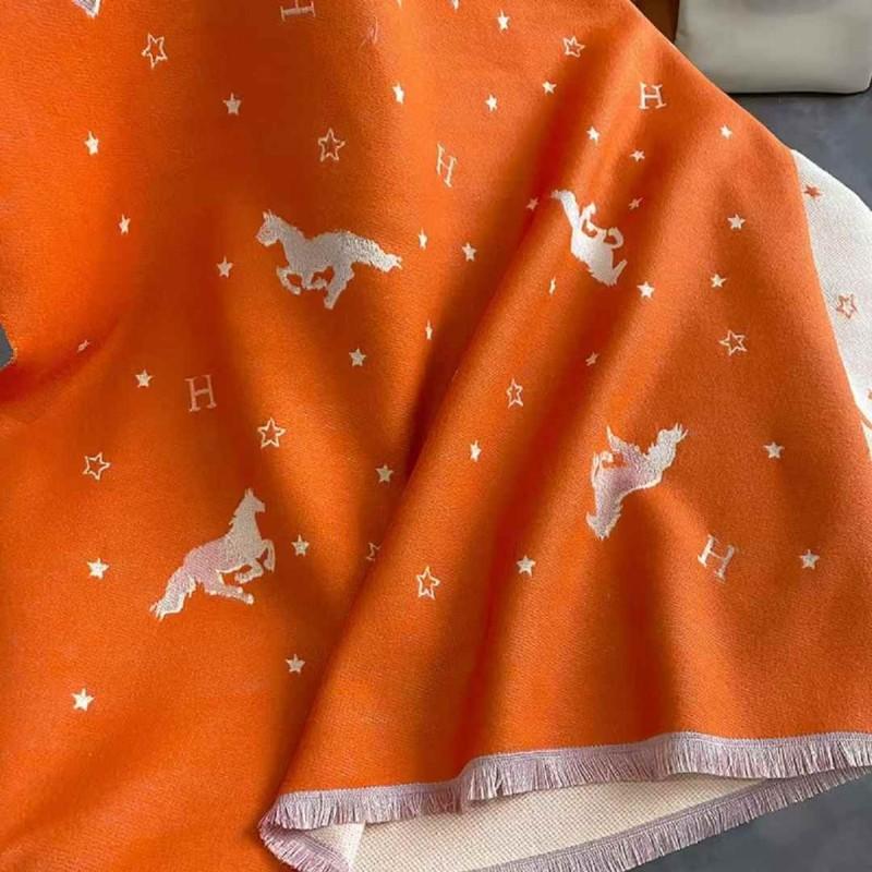Women's Long Thick Warm Korean Style Scarf Imitating Cashmere Winter Fashion Scarf with Stylish Letter Pony Pattern as Shawl