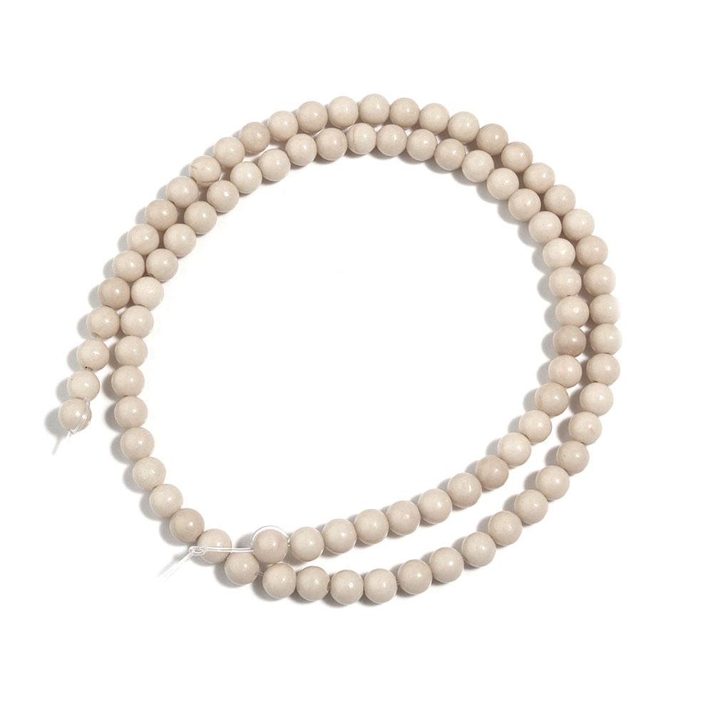 

4 6 8 10 12mm Natural Stone Beads Beige Round Loose Spacer Beads For Jewelry Making DIY Crafts Necklace Bracelet Accessories