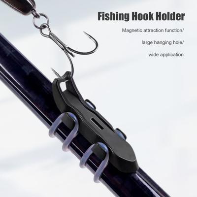 1/2/3Pcs Magnetic Fishing Lure Hook Holder with Rubber Rings Bait Hook Without