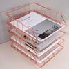 Modern Stackable Letter Tray Desktop Organizer Under Desk Hanging Organizer Metal Paper Tray for Women Men Student Staff
