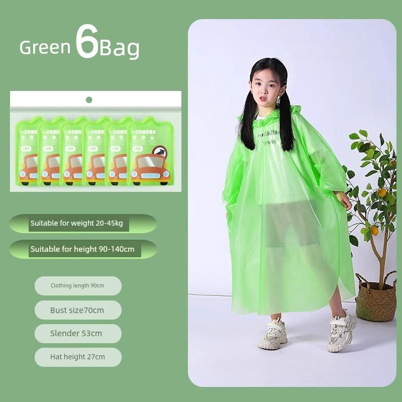 Children's Disposable Raincoat Card Portable Baby Adult Rain Poncho Thickened for Primary School Students for School Outdoor Travel Universal