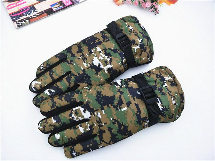 Winter Camouflage Non-Slip Cycling & Skiing Gloves - Thick, Velvet-Lined, Warm, Cold-Proof, Adult