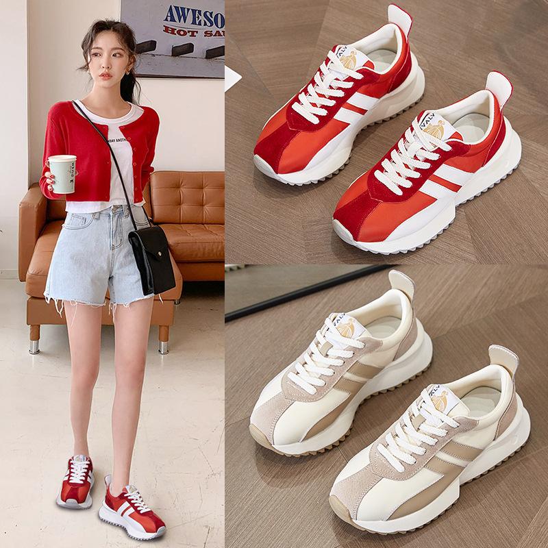 

Женские тренировочные туфли в немецком стиле в стиле ретро, ​​красные туфли Forrest Gump с небольшой талией, женская спортивная обувь