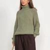 Autumn Turtleneck Womens Sweater Winter  Fashion Office Lady Warm Loose Knitted Top Solid Color Casual Knitwears 30400