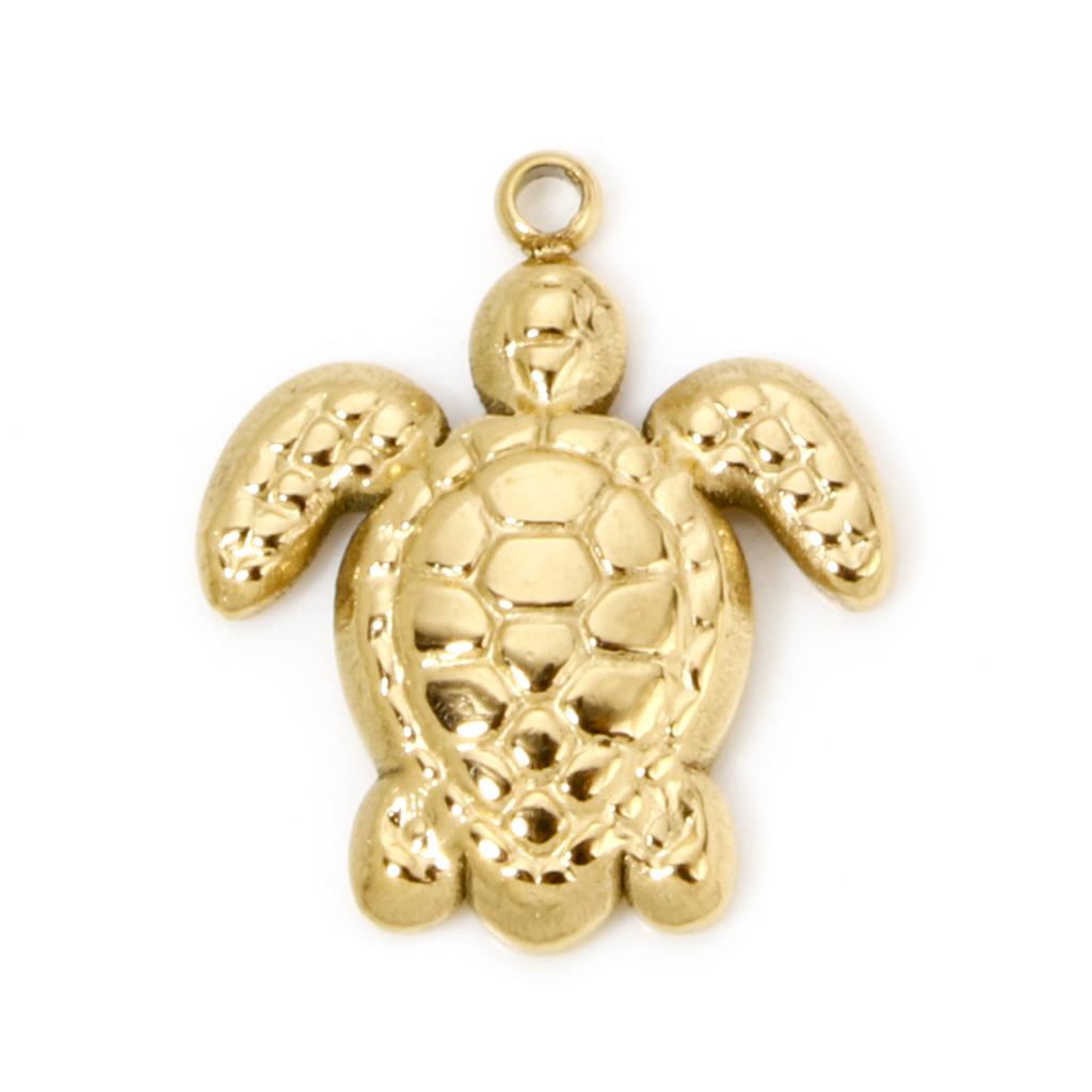 2 PCs 304 Stainless Steel Ocean Jewelry Charms For DIY Jewerly Making Gold Color Tortoise Animal Star Fish Crab Necklace Finding