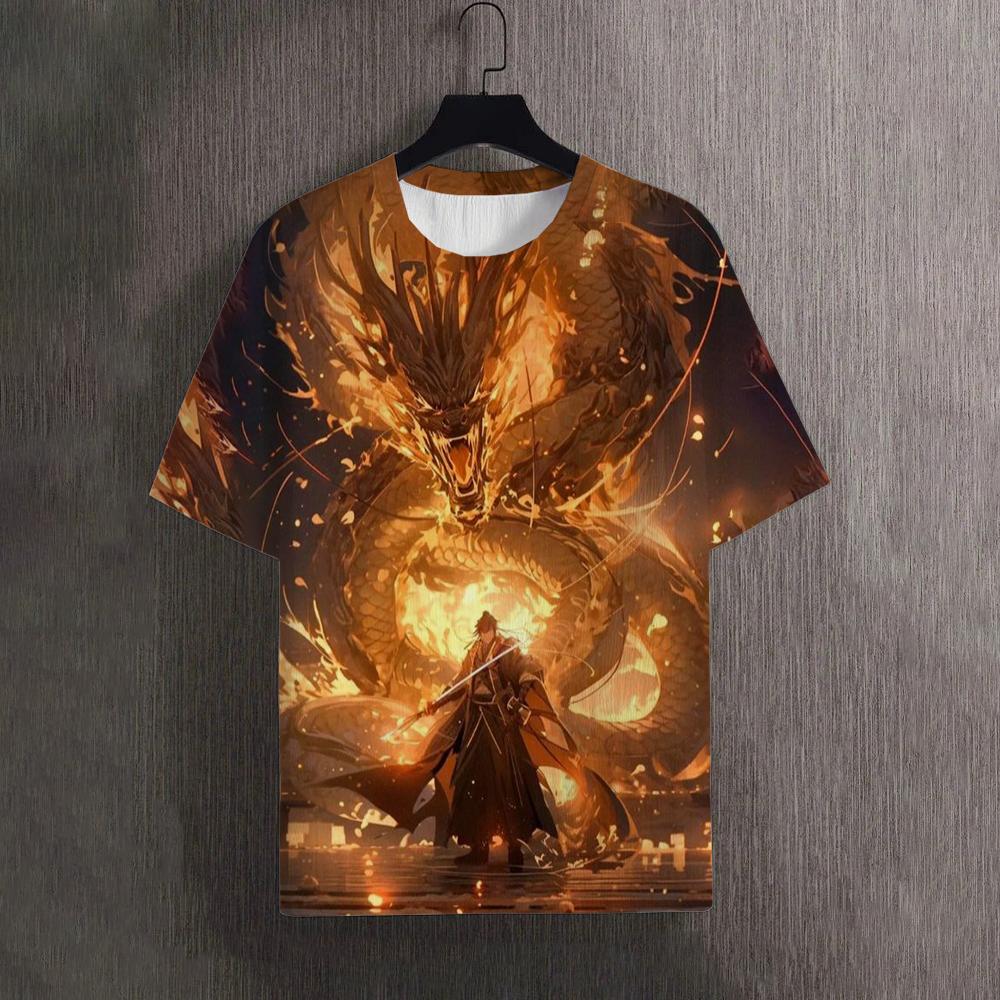 Pánská trička Léto Cool Animal Dragon Vzor 3D tisk Top Trička Dámské Streetwear Móda Tričko nadměrné velikosti Muži Oblečení