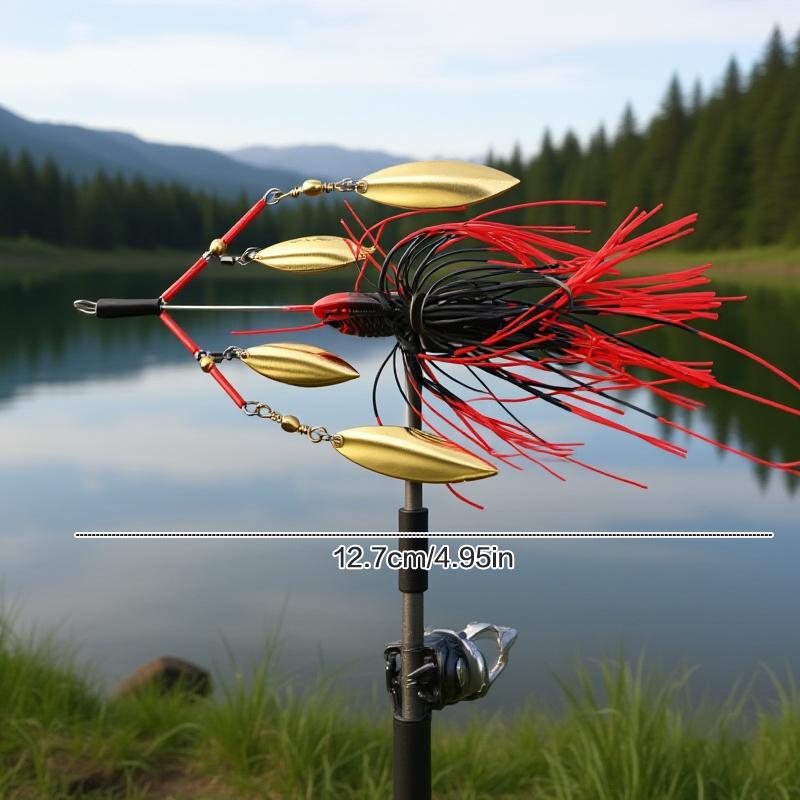 23g Noisy Buzz Rotating Blade Bubble Vibration Tandem Spin Willow Bass Trout Perch Pike Lunker Spinner Baits Hard Fishing Lure