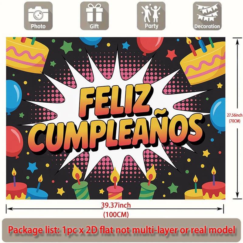 Party Backdrop Flat Feliz Cumpleaos Events Wedding Coming Ceremony Four Season Celebration Photo Booth Front Door Decor Entryway
