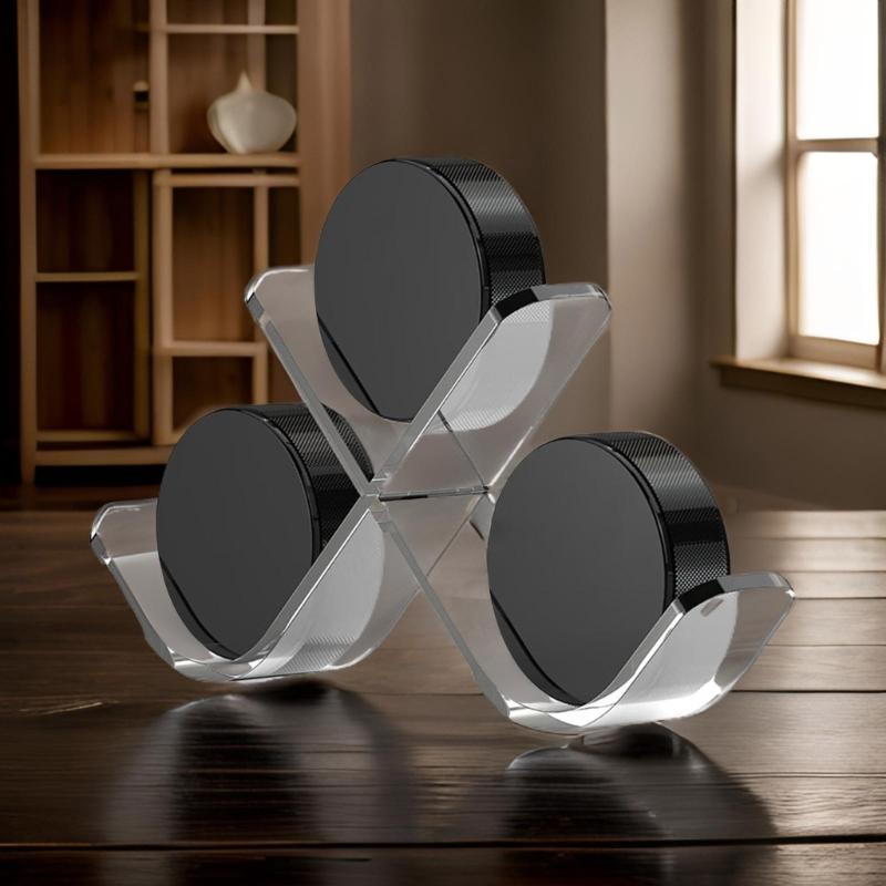 Acryl Eishockey Puck Ausstellungsständer Klar Eishockey Puck Vitrine 3 Schlitze Halter Sammlerfigur Ständer Einfach zu installieren