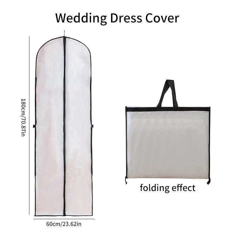 

Portable Foldable Wedding Dress Garment Bag - Suit Dustproof, Moistureproof Zipper Cover for Business Trips