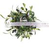 2 Pack Artificial Green Olive Wreath Faux Kitchen Cabinet Wreaths Artificial Greenery Candle Rings Farmhouse Wreath for Door Wall Window