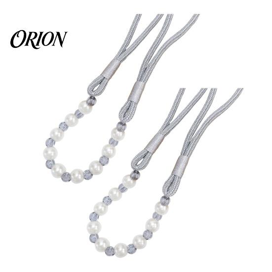 No Drill Curtain Buckles 2Pcs Tiebacks with Pearls, Handmade Decorative Holdbacks Rope, Outdoor Farmhouse Ties Tie Backs for Curtains, Holders Drapes