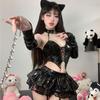Cat For Cat Costume with Enamel Stockings [Baioretto] Cosplay, Sexy, Extreme, Cat, Black, Glossy, Enamel, Cosplay, Backless, Lace, Miniskirt, Cute,