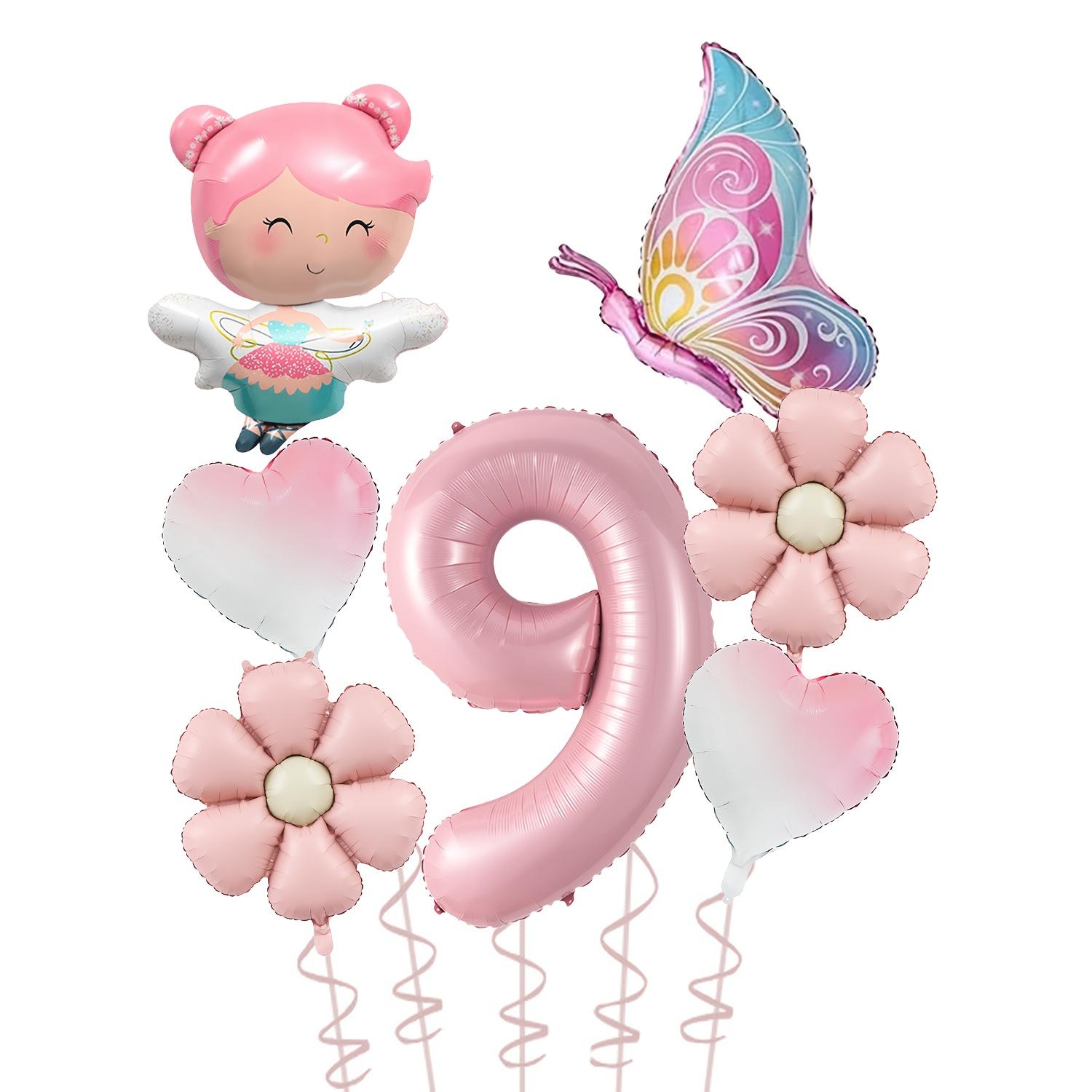 

7pcs Flower Fairy Daisy Balloon Set 32 Inch Number 1-9 Foil Balloons Girl Birthday Wedding Party Decoration Baby Shower Supplies 32inch