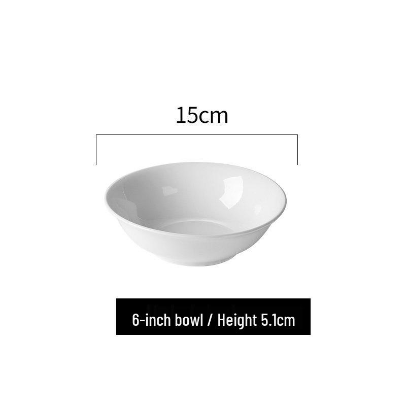 White Ceramic Microwaveable Bowl – Versatile for Soup, Noodles, Rice, and More, Ideal for Home or Commercial Use